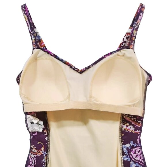 Miraclesuit One Piece size 12/14 Plum Paisley Ruched Tummy control Swimsuit - Picture 9 of 14